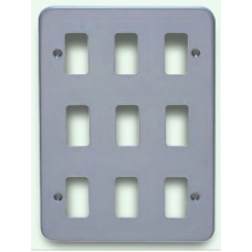 9 GANG SURFACE METALCLAD GRID PLATE