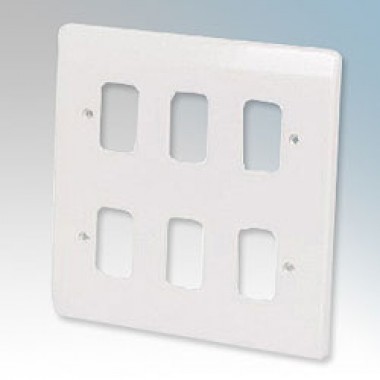 6 GANG FLUSH MOULDED GRID PLATE