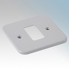 1 GANG FLUSH WHITE GRID PLATE