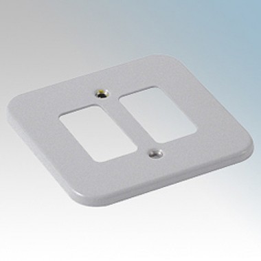 2 GANG SURFACE METALCLAD GRID PLATE
