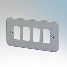 4 GANG SURFACE METALCLAD GRID PLATE
