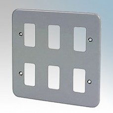 6 GANG SURFACE METALCLAD GRID PLATE