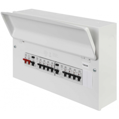 MK Sentry 10 Way Flexible Dual 100A RCD Metal Clad Consumer Unit with 8 x MCBs MK Sentry 10 Way Flexible Dual 100A RCD Metal Clad Consumer Unit with 8 x MCBs