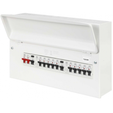 MK Sentry 10 Way Flexible Dual 100A RCD Metal Clad Consumer Unit with 10 x MCBs MK Sentry 10 Way Flexible Dual 100A RCD Metal Clad Consumer Unit with 10 x MCBs