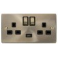 Click Deco Antique Brass Raised Plate Black Insert