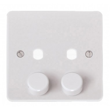 MODE 2 Gang Single Dimmer Plate & Knobs