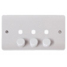 MODE 3 Gang Double Dimmer Plate & Knobs MODE 3 Gang Double Dimmer Plate & Knobs