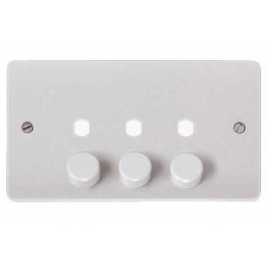MODE 3 Gang Double Dimmer Plate & Knobs