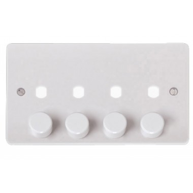 MODE 4 Gang Double Dimmer Plate & Knobs