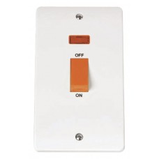 MODE 45A 2 Gang Single Cooker Switch With Neon MODE 45A 2 Gang Single Cooker Switch With Neon