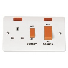 MODE 45A Cooker Switch With 13A DP Switched Socket Outlet MODE 45A Cooker Switch With 13A DP Switched Socket Outlet