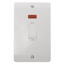 MODE 45A 2 Gang Single Cooker Switch With Neon MODE 45A 2 Gang Single Cooker Switch With Neon