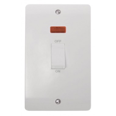 MODE 45A 2 Gang Single Cooker Switch With Neon