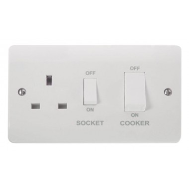 MODE 45A Cooker Switch With 13A DP Switched Socket Outlet