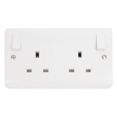 MODE 13A 2 Gang DP O/B Switched Socket Outlet
