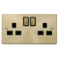 Click Deco Satin Brass Raised Plate Black Insert 
