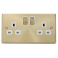 Click Deco Satin Brass Raised Plate White Insert 